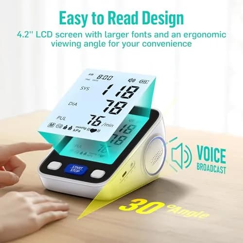 runstar Automatic Arm Blood Pressure Monitor with Wide Cuff (21.8cm - 41.9cm) | High Precision & Reliable Readings thumbnail 5
