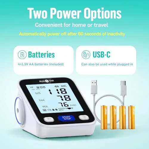 runstar Automatic Arm Blood Pressure Monitor with Wide Cuff (21.8cm - 41.9cm) | High Precision & Reliable Readings thumbnail 6