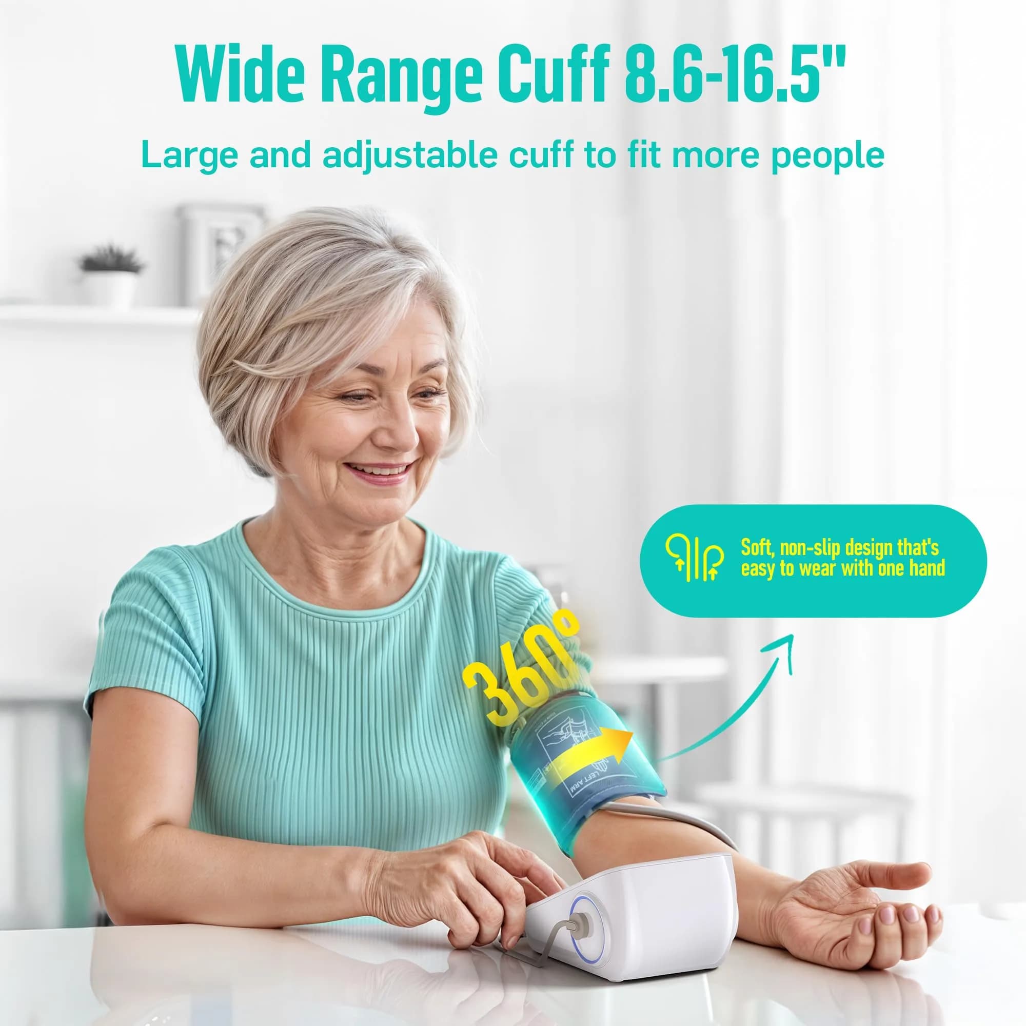 runstar Automatic Arm Blood Pressure Monitor with Wide Cuff (21.8cm - 41.9cm) | High Precision & Reliable Readings - view 4
