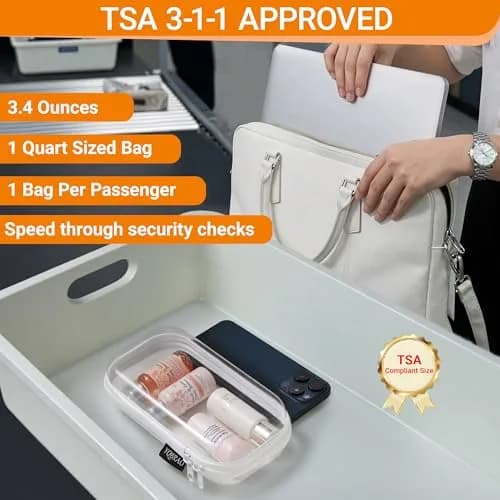 YQBRAO 3-Piece Clear Hard Shell Zipper Case Set, 1L 1M 1S | Transparent, Durable, Travel-Ready thumbnail 7