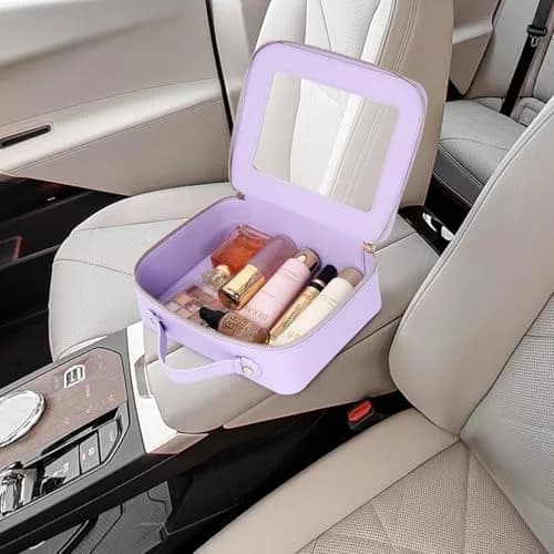 Pinkmik Clear Makeup Bag Set, Purple, M+L | TSA Approved Travel Cosmetic Organizer thumbnail 6