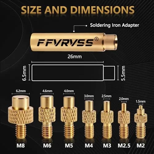 FFVRVSS Heat Set Insert Tool Tips M2-M8 | Precision Brass Construction for 3D Printing thumbnail 2