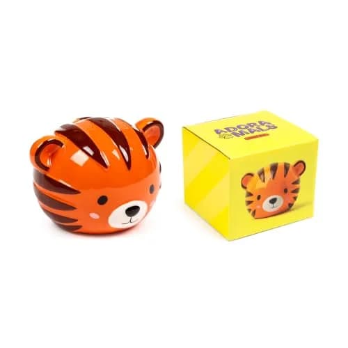 Puckator Kids Ceramic Money Box - Alfie The Tiger Cute Animals Hinged Money Box | Eye-Catching Animal Design for Kids thumbnail 2