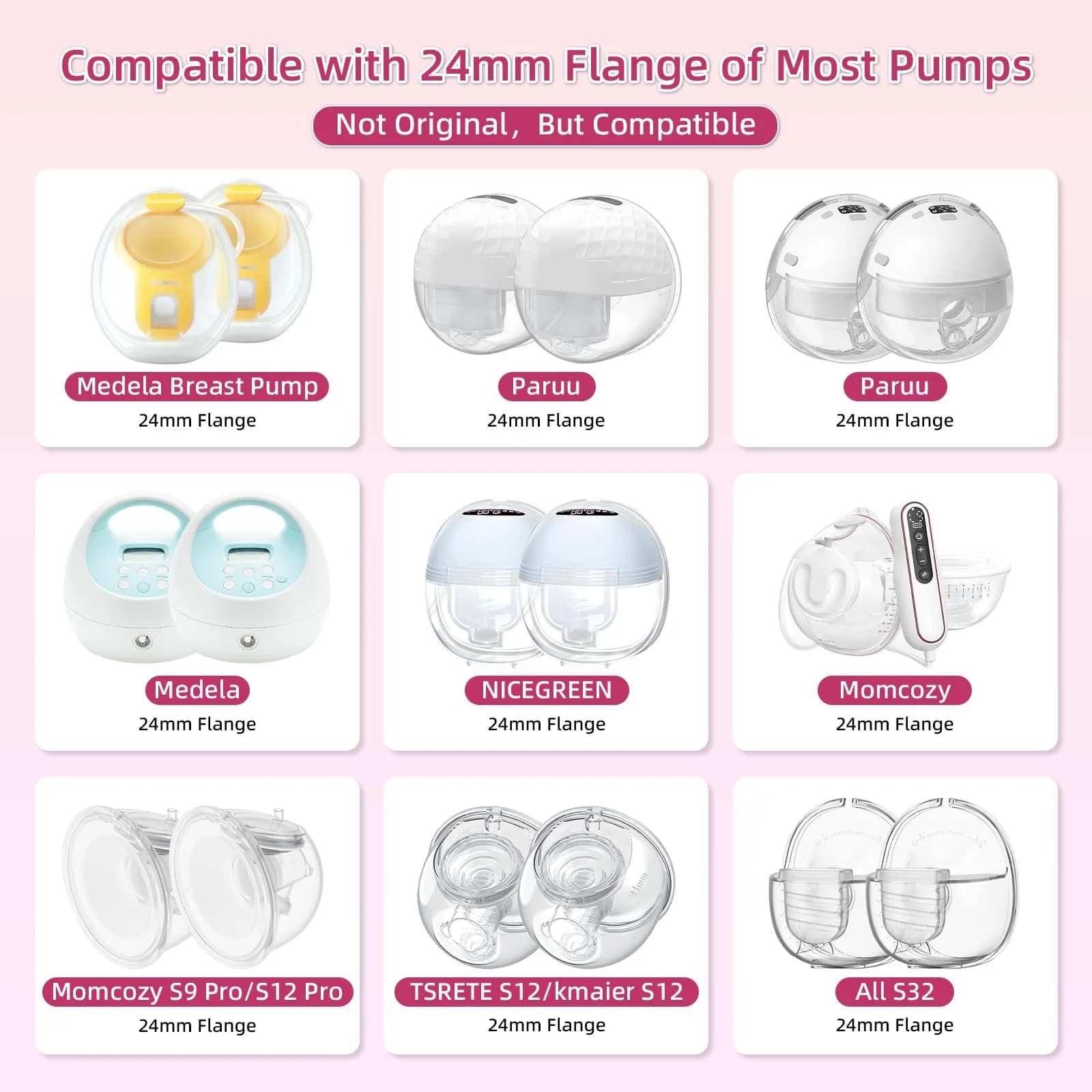 GOCROWEEN Red Flange Inserts 14mm for 24mm Shields | Reduce Nipple Tunnel Down to 14mm - view 3