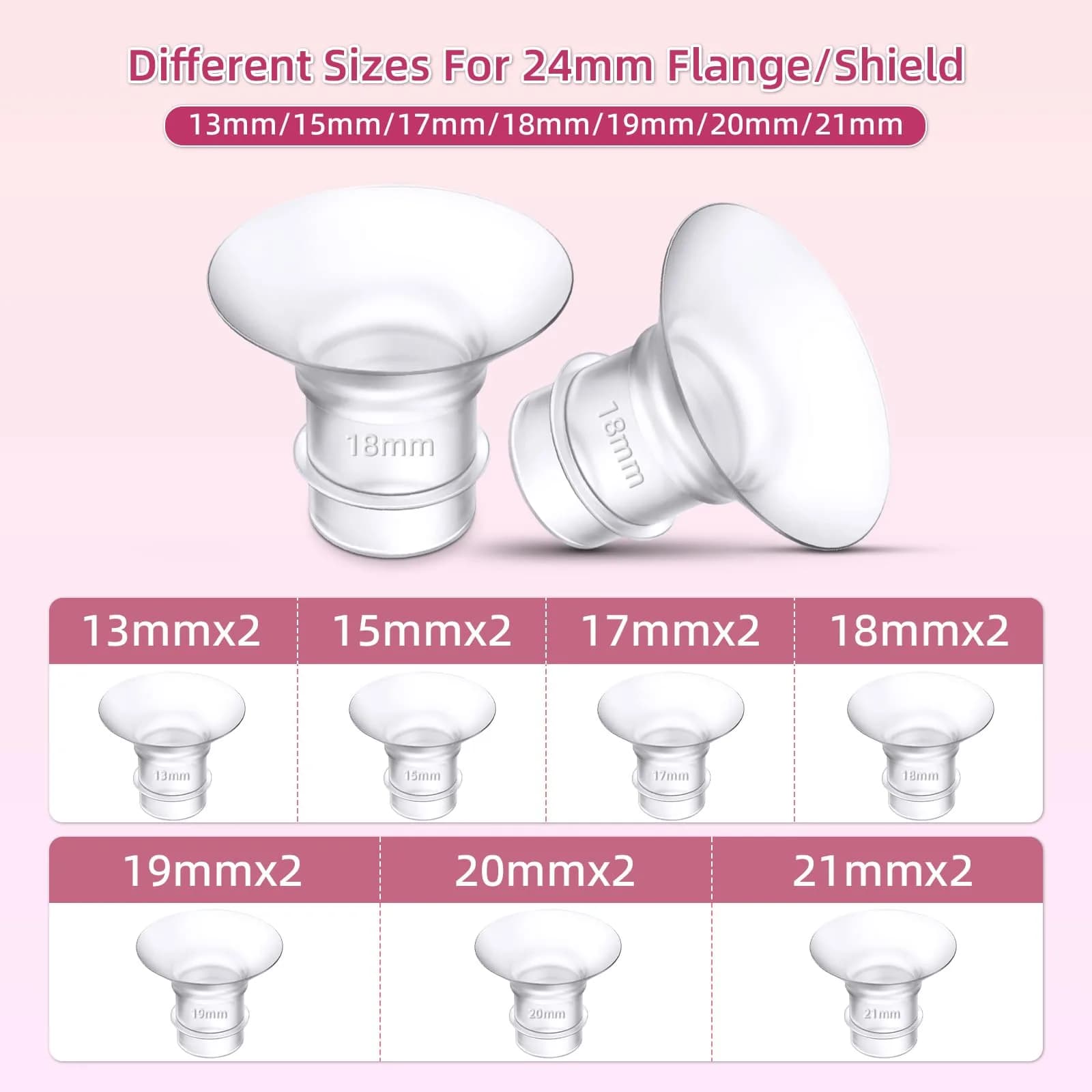 GOCROWEEN Red Flange Inserts 14mm for 24mm Shields | Reduce Nipple Tunnel Down to 14mm - view 4