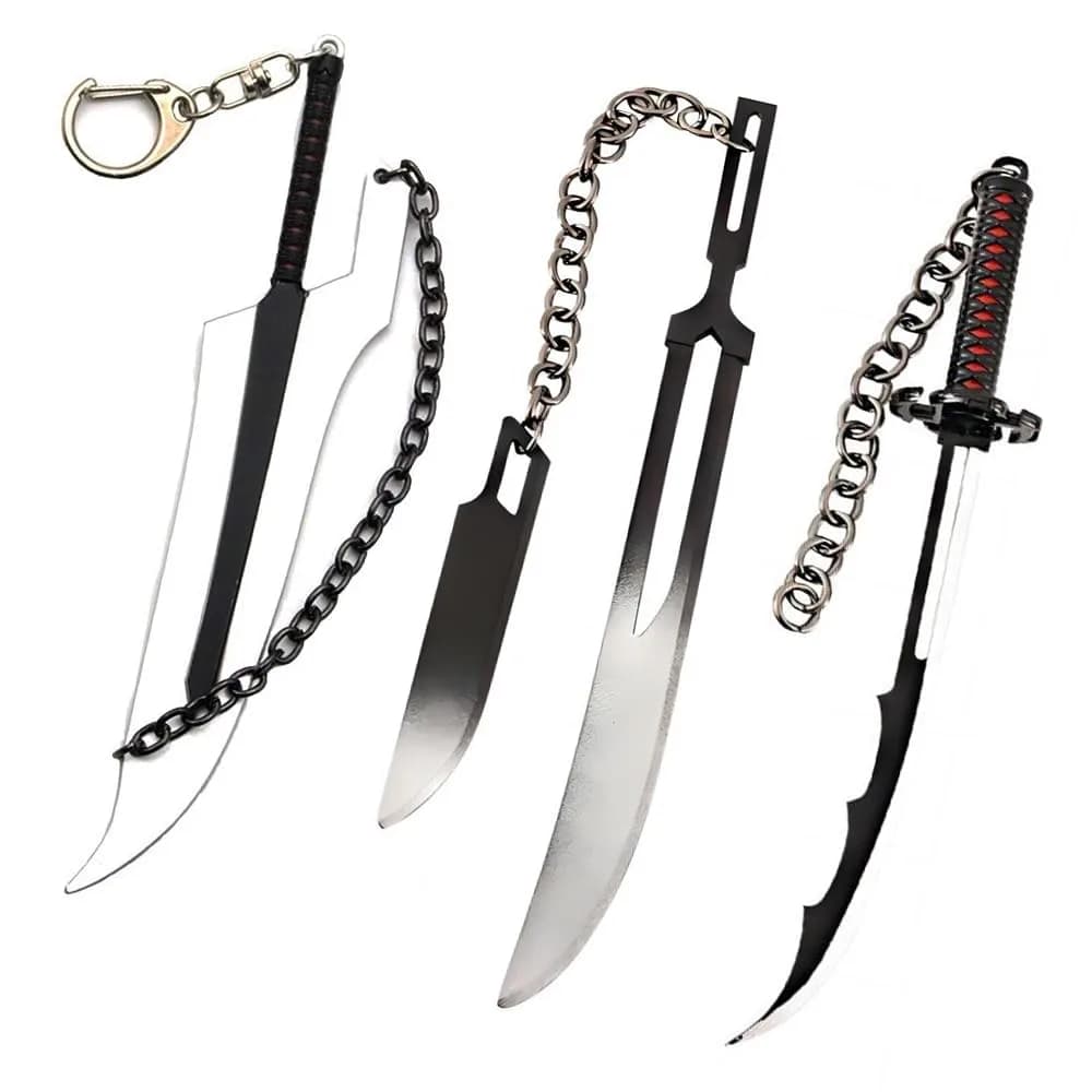 Kbtany Ichigo Bankai Zangetsu Charm Set 3pcs Metal Alloy | Anime Keychain