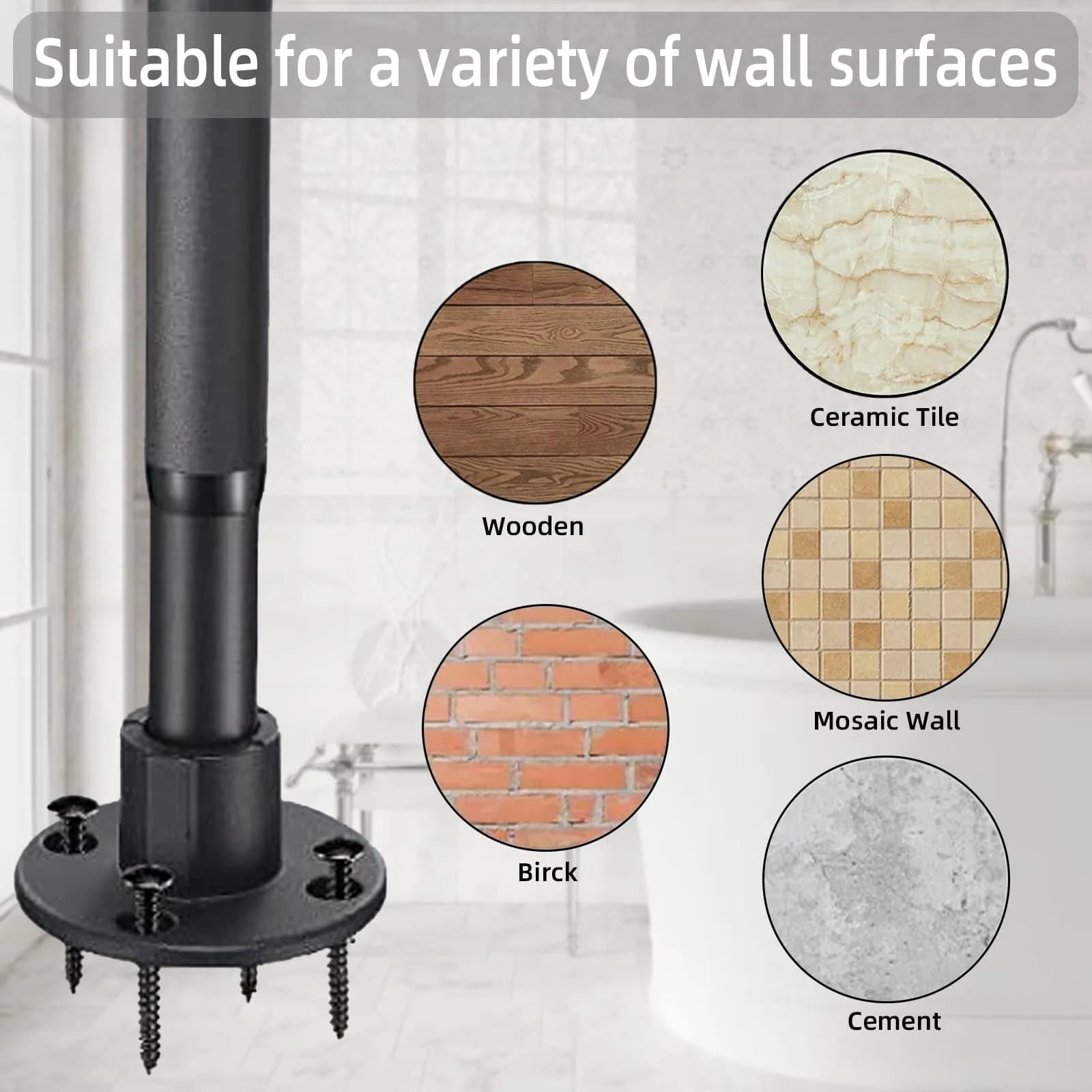 TwinkleTool L Shaped Shower Curtain Rod 243.8 cm (96 in) | Rust-Resistant Stainless Steel for Bathrooms & Fitting Rooms - view 6