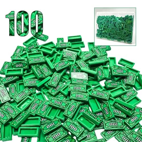 ARBTOTCE 100 Pcs 1x2 Dollar Bill Printed Tiles | Educational Building Blocks for Kids Ages 6+ thumbnail 1