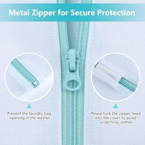 OTraki Large Mesh Laundry Bag 60 x 80 cm (24 x 32 inch) | Zippered Delicates Bag for Washing Machine, Sweaters, Bed Sheets, Toys thumbnail 4