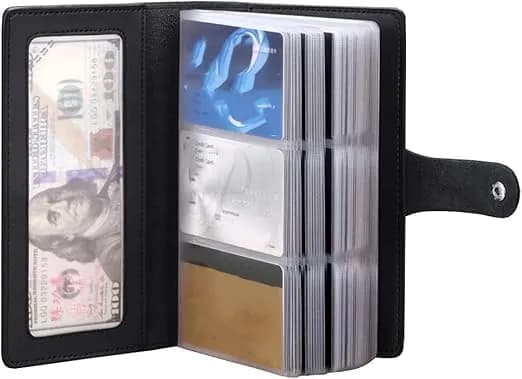 JERLA RFID Credit Card Holder Book, Leather Brown, 96 Card Slots for Business Cards & Credit Cards - view 4