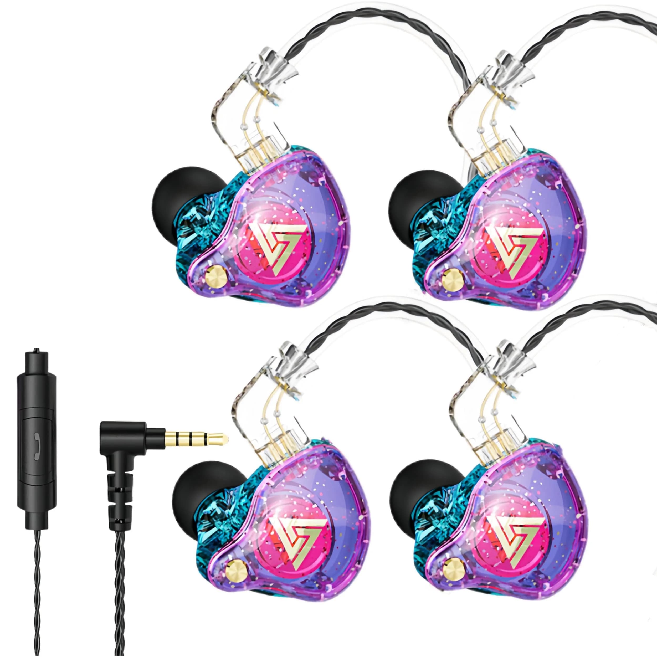 HJX QKZ AK6 Pro Wired IEM Earbuds 2PCS Colorful | 10mm Dynamic Driver, Deep Bass Sound — colors+colors