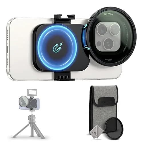 JJC 67mm ND Variable Filter with Magnetic Adapter for iPhone 16 15 14 Pro/Pro Max/Plus | ND2-128 (1-7 Stops) thumbnail 1