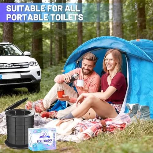 CRAZYTHUR Portable Toilet Gel Powder 50PCS | Solidifies Waste 2x Faster, Odor Lock thumbnail 4