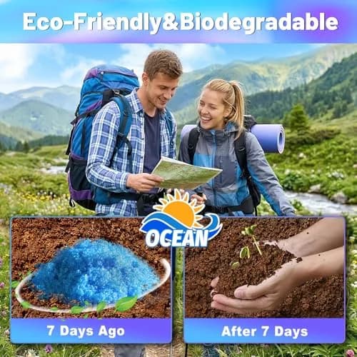 CRAZYTHUR Portable Toilet Gel Powder 50PCS | Solidifies Waste 2x Faster, Odor Lock thumbnail 3
