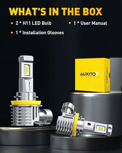 AUXITO H11/H9/H16/H8 LED Fog Light Bulbs 6500K Cool White 30000LM Pack of 2 | True Mini Size for Enhanced Visibility thumbnail 7