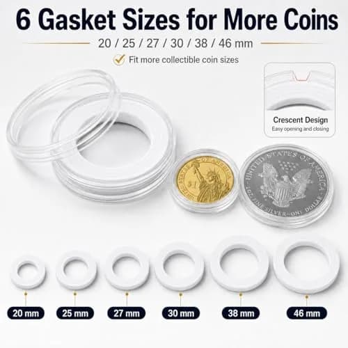 FULLCASE Coin Collector Case with 141 Capsules and 220 Currency Sleeves | Organized Coin & Currency Storage thumbnail 5