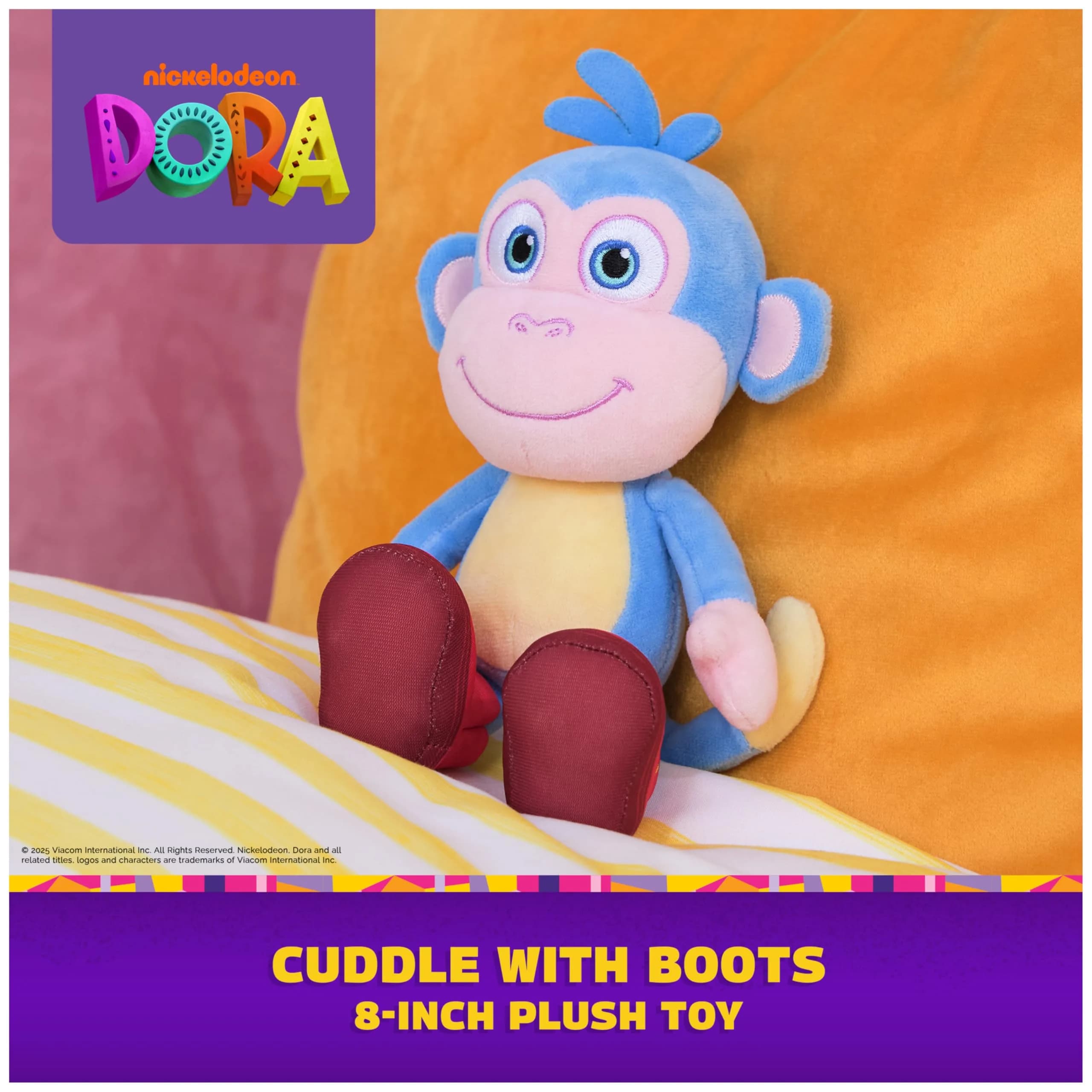 Dora The Explorer Boots Plush Toy, 8-Inch Stuffed Animal for Ages 3+, Multicolor - view 2