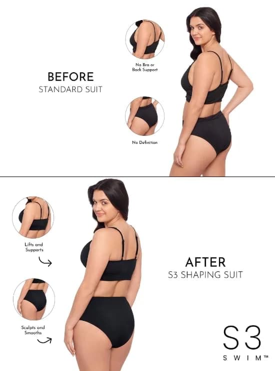 S3 Swim Smoothing Classic High Waist Bikini Bottom | Supportive, All-Over Control (70-120 chars) thumbnail 2