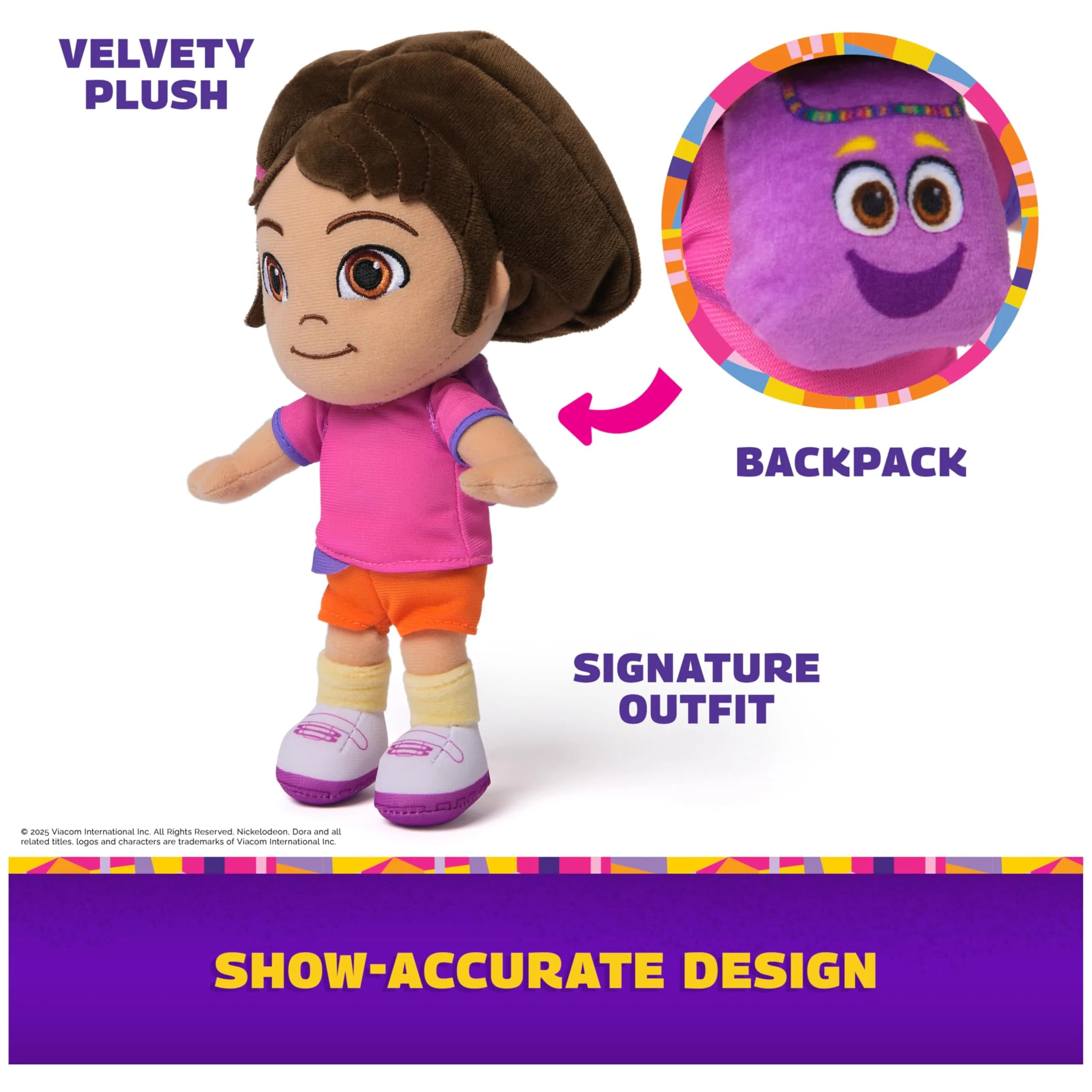 Dora the Explorer Official Dora Plush Doll 8" | Educational Toy for Ages 3+ - view 3
