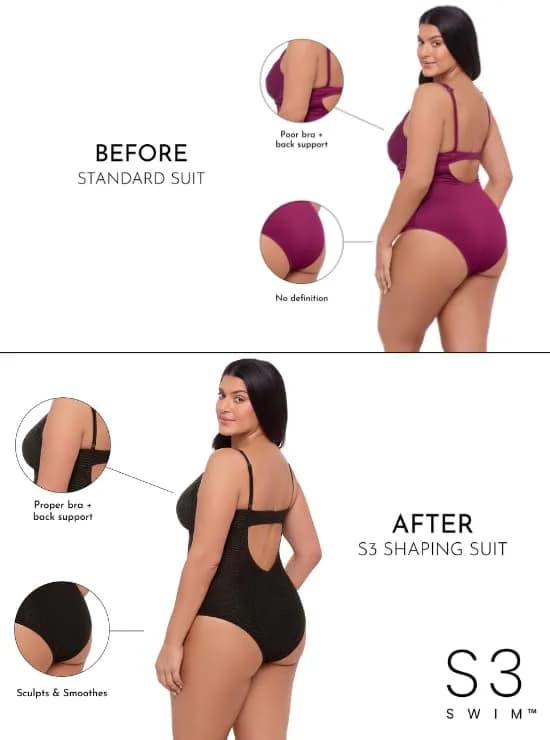 S3 Swim Women's Shaping Underwire One Piece Swimsuit | Support & Style in Dusk Blue (100 words) thumbnail 3