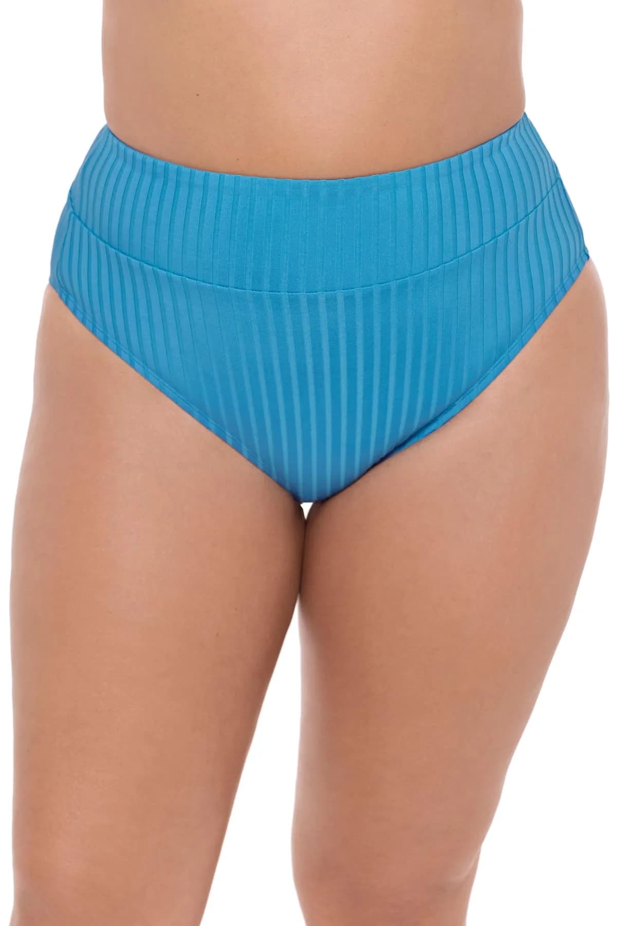 S3 Swim Smoothing Banded High Waist Bikini Bottom Lake Blue Large | High Waist Coverage & Smoothing Effect