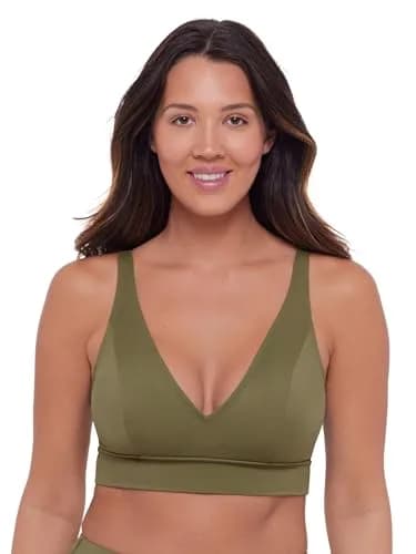 S3 Swim Supportive V-Neck Over the Shoulder Plunge Bikini Top, Eucalyptus, Small | Deep V-neck, Adjustable Straps, Supportive Fit thumbnail 1