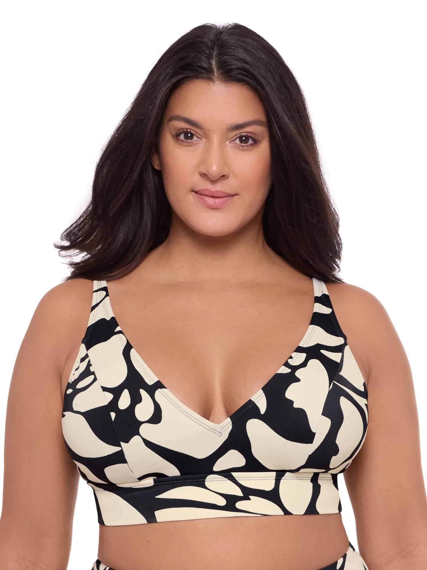 S3 Swim Supportive V-Neck Bikini Top Bahia Floral S | Deep V, Adjustable Straps, Nylon & Spandex