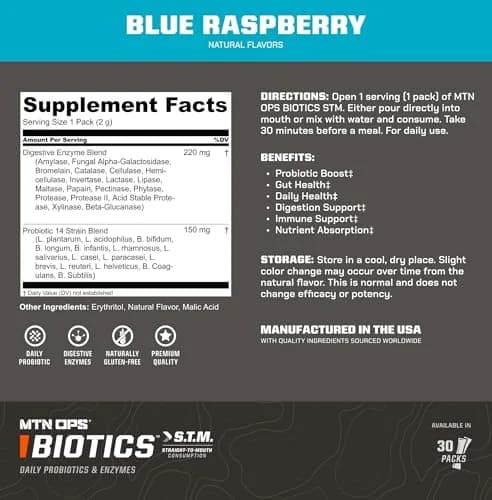 MTN OPS Biotics STM On-the-Go Probiotic for Gut Health | Gut Support & Immunity (70-120 chars) thumbnail 4