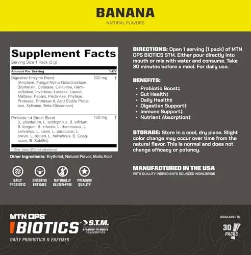 MTN OPS Biotics STM On-the-Go Probiotic for Gut Health | Gut Support & Immunity (70-120 chars) thumbnail 5