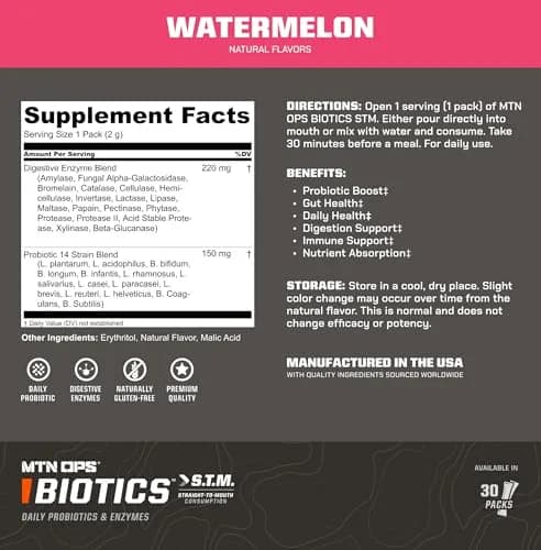 MTN OPS Biotics STM On-the-Go Probiotic for Gut Health | Gut Support & Immunity (70-120 chars) thumbnail 3