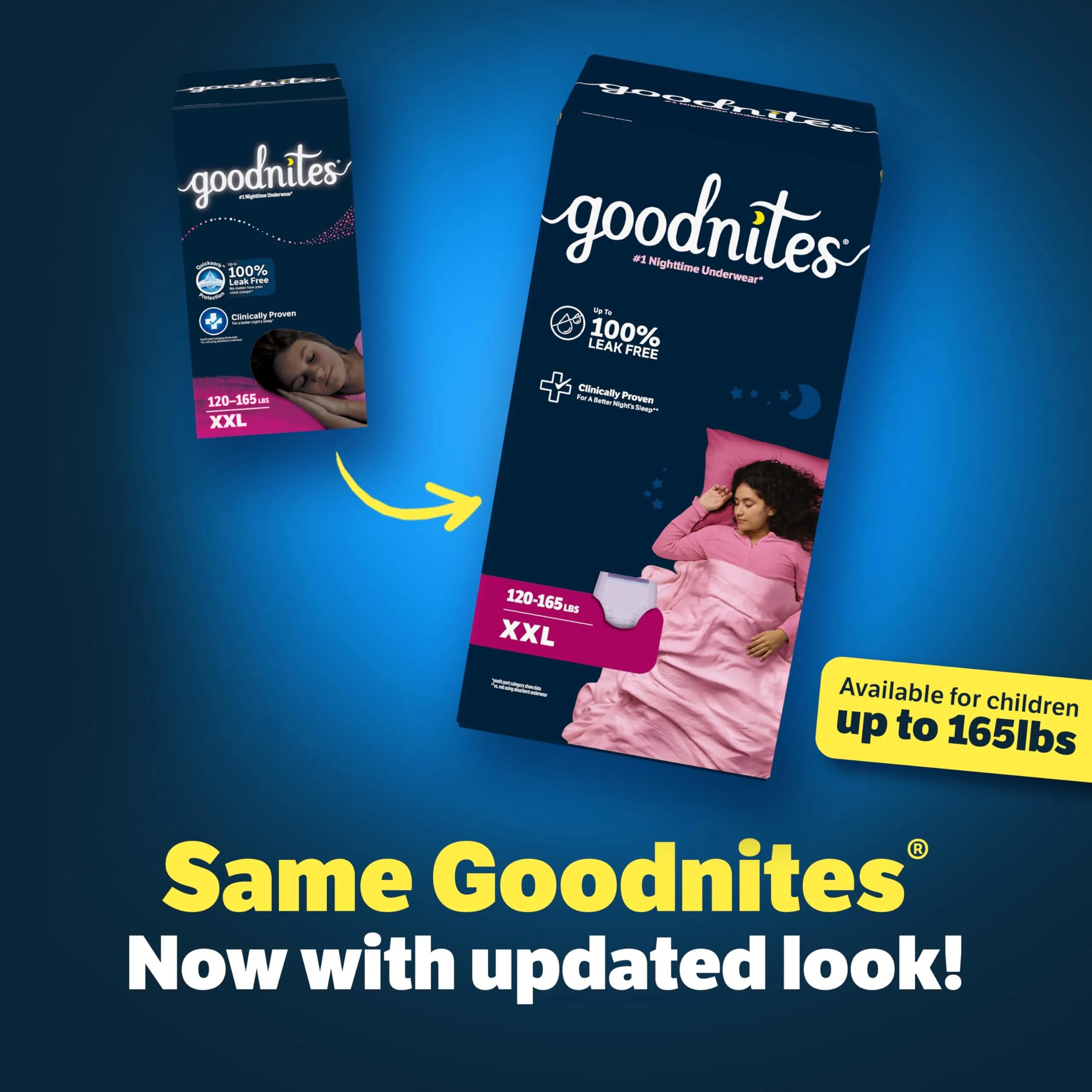 Goodnites Girls' Nighttime Underwear XXL (120-165 lbs) | Leak-Free Protection for Confident Nights - view 3