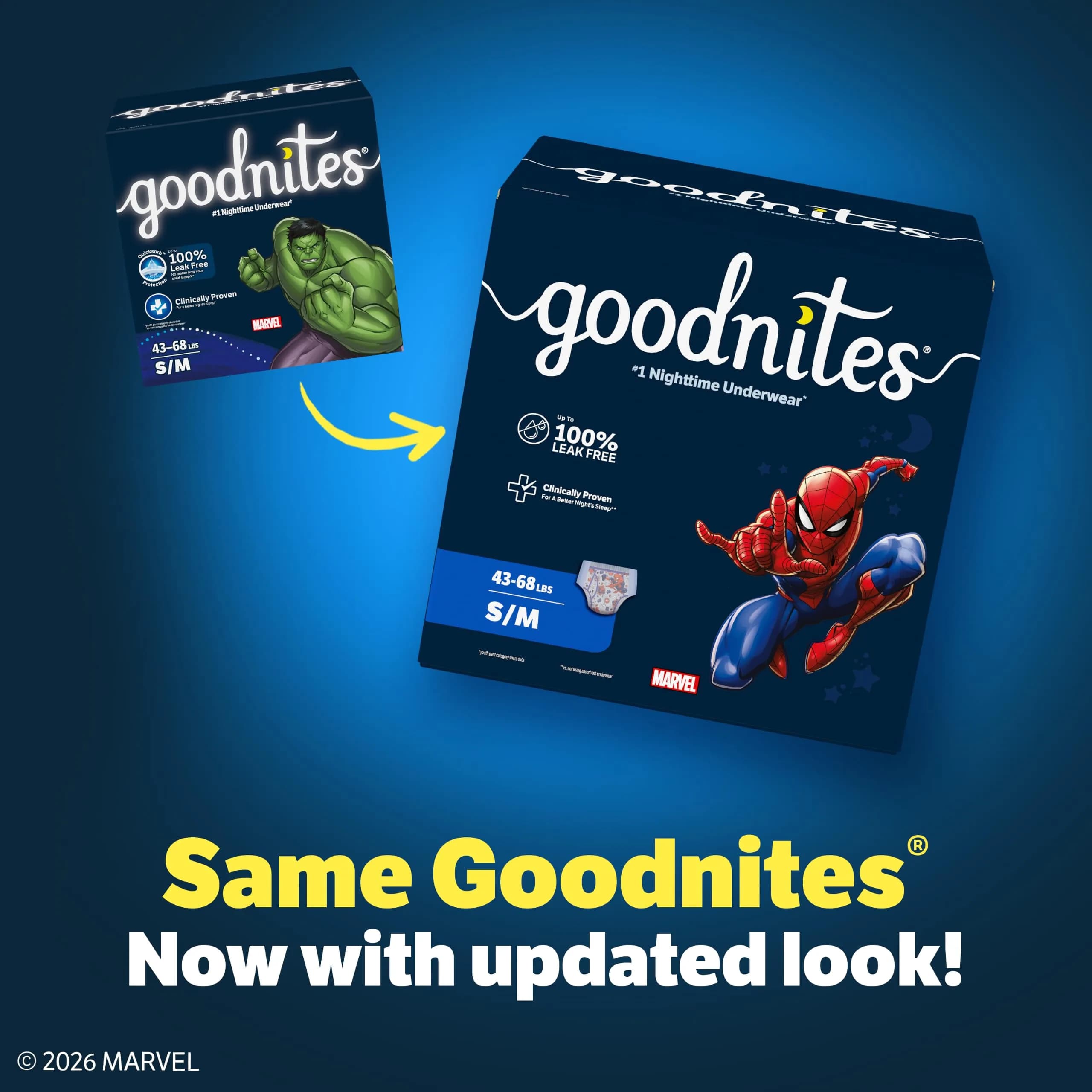 GoodNites Boys Nighttime Underwear S/M (76 Ct) | 100% Leak-Free Protection for Boys 43-68 lbs - view 3