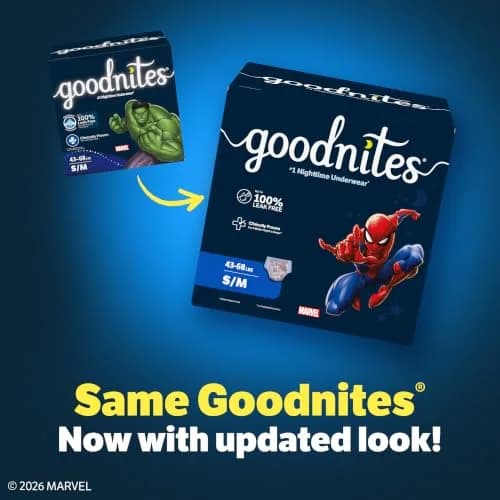 GoodNites Boys Nighttime Underwear S/M (76 Ct) | 100% Leak-Free Protection for Boys 43-68 lbs thumbnail 3