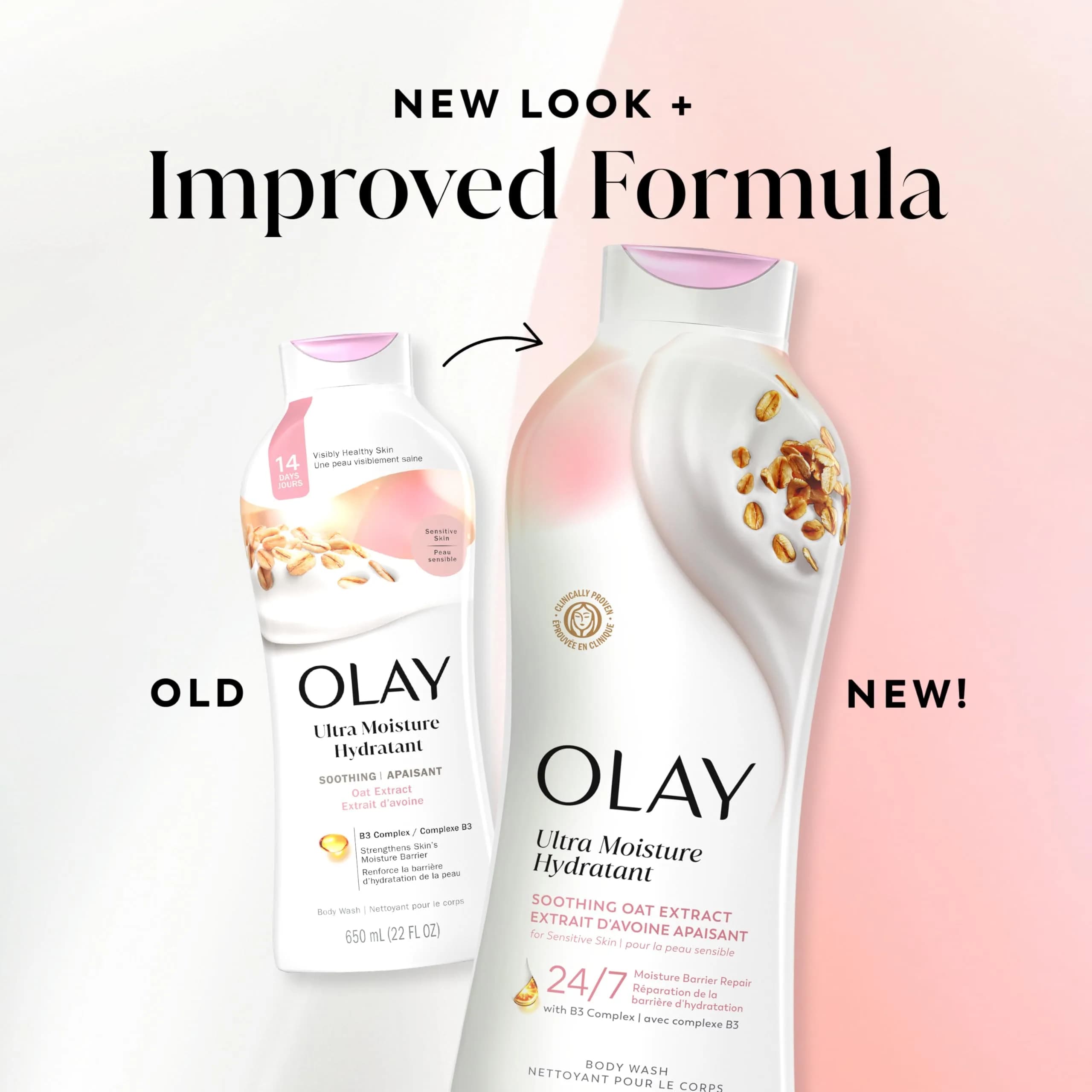 Olay Ultra Moisture Soothing Body Wash with Oat Extract 650ml (22 fl oz) | 24hr Moisturizing for Sensitive Skin - view 8