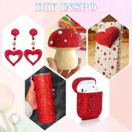 BELLEBOOST Resin Red Rhinestones 32000pcs | Flatback Gems for Nail Art & Crafts, 2-6mm, Bedazzling Crystal, DIY Jewelry & Decor thumbnail 5