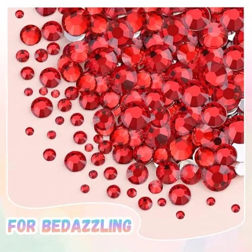 BELLEBOOST Resin Red Rhinestones 32000pcs | Flatback Gems for Nail Art & Crafts, 2-6mm, Bedazzling Crystal, DIY Jewelry & Decor thumbnail 7