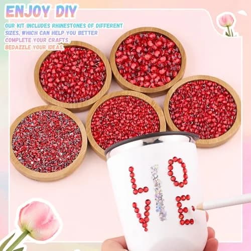 BELLEBOOST Resin Red Rhinestones 32000pcs | Flatback Gems for Nail Art & Crafts, 2-6mm, Bedazzling Crystal, DIY Jewelry & Decor thumbnail 3