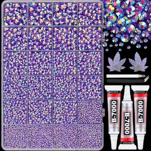 BELLEBOOST Resin Rhinestones 25000pcs Dark Purple AB | Flatback Gems for Nail Art & Crafts thumbnail 1