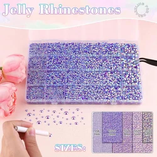 BELLEBOOST Resin Rhinestones 25000pcs Dark Purple AB | Flatback Gems for Nail Art & Crafts thumbnail 2