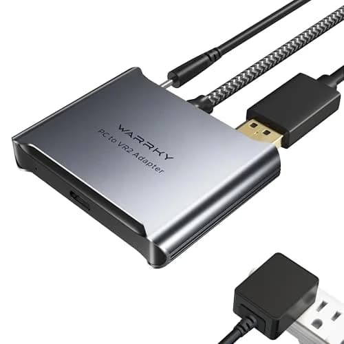 Warrky PSVR2 PC Adapter, Aluminum Shell & Nylon-Braided Cable, 15W Power Supply Included | Connect PSVR2 to PC for Enhanced Gaming thumbnail 1