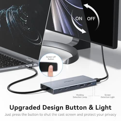 ZMUIPNG USB C Docking Station Dual Monitor 15 in 1 | 2 HDMI 4K DP 8K, 100W PD, Ethernet, Audio, USB Hub thumbnail 7