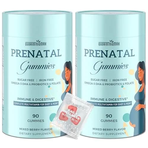 Quorinthiumax Prenatal Gummies Sugar Free 180 Count | Organic, DHA & Probiotics for Women thumbnail 1