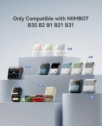 NIIMBOT 3 Rolls Set Labels 50mm x 50mm (1.97" x 1.97") Round Waterproof Thermal Labels | Black on White, 450 Labels Total thumbnail 2