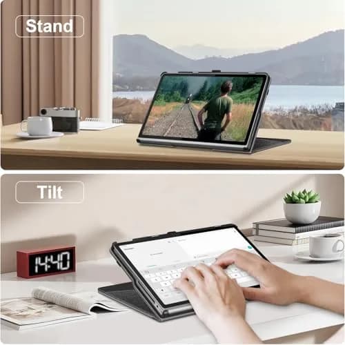 Fintie Case for Lenovo Tab Plus (TB351FU) 11.5 inch 2024 Tablet, Grey | Folio Viewing Stand with Document Slots thumbnail 6