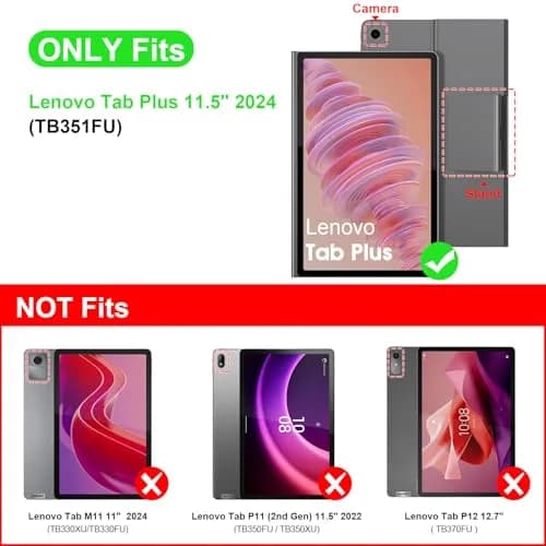 Fintie Case for Lenovo Tab Plus (TB351FU) 11.5 inch 2024 Tablet, Grey | Folio Viewing Stand with Document Slots thumbnail 2