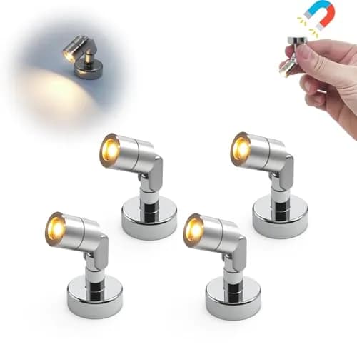 SUZEYAR Miniature LED Light, Tiny Spot Lights with Magnet Base, Battery Operated, Wireless for Artwork & DIY (Warm White) thumbnail 1