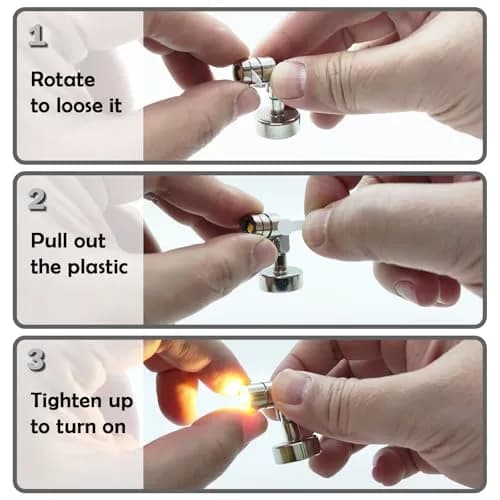 SUZEYAR Miniature LED Light, Tiny Spot Lights with Magnet Base, Battery Operated, Wireless for Artwork & DIY (Warm White) thumbnail 3