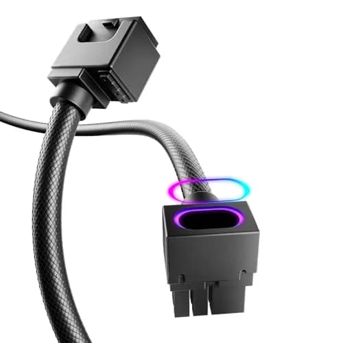 AsiaHorse Hydrus 8-Pin GPU PSU Extension Cable 30cm (11.81 in) | ARGB Lighting, 2500W Power Support thumbnail 1