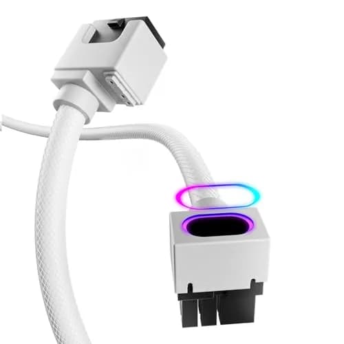 AsiaHorse Hydrus ARGB GPU PSU Extension Cable 30cm (11.81 in) White | Integrated Minimalist Design thumbnail 1