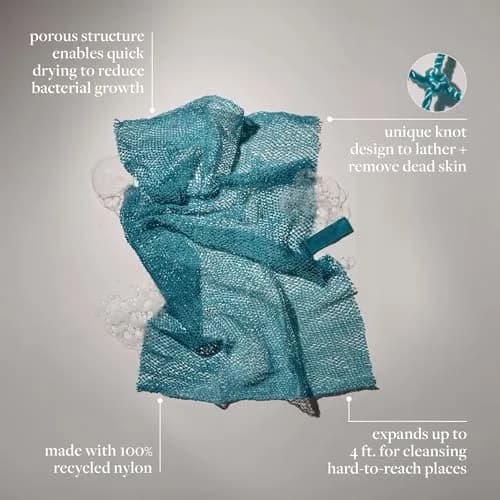 EcoTools Exfoliating Bath Net Body Scrubber Blue | 1 Count (Pack of 1) thumbnail 3